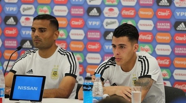 Fútbol masculino: MUNDIAL RUSIA 2018, GABRIEL MERCADO Y CRISTIAN PAVÓN EN LA CONFERENCIA DE PRENSA ARGENTINA