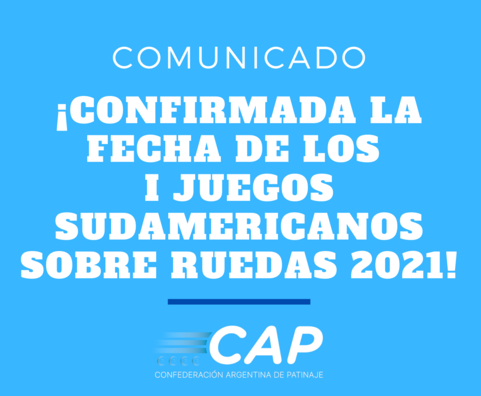 Patín: CONFIRMARON LA FECHA PARA LOS PRIMEROS JUEGOS SUDAMERICANOS SOBRE RUEDAS SAAN JUAN 2021