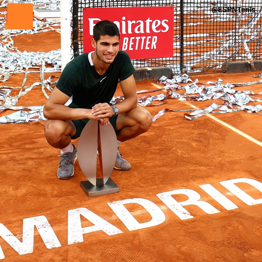 Tenis masculino: CARLOS ALCARAZ SE CORONÓ EN EL MASTER 100 MADRID