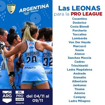 Hockey césped femenino: LAS LEONAS PARA LA PRO LEAGUE