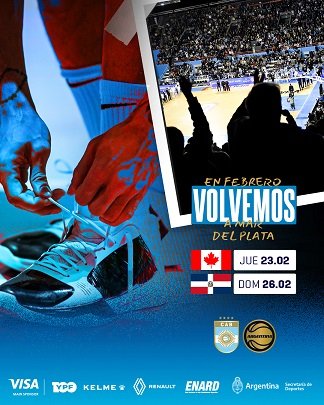Básquet masculino: MAR DEL PLATA RECIBIRÁ LA VENTANA FIBA DE ARGENTINA ENFRENTANDO A CANADÁ Y REPÚBLICA DOMINICANA PARA LA COPA DEL MUNDO 2023