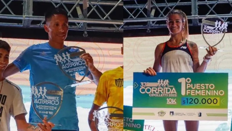 Atletismo: RENÉ CHAMPI Y LUJAN URRUTIA, LOS GANADORES DE LA CORRIDA DE CIPOLLETTI