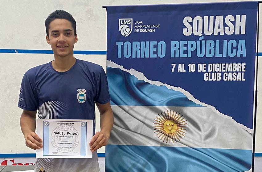 Squash: MIGUEL PUJOL GANÓ EL TORNEO REPÚBLICA DE MAR DEL PLATA