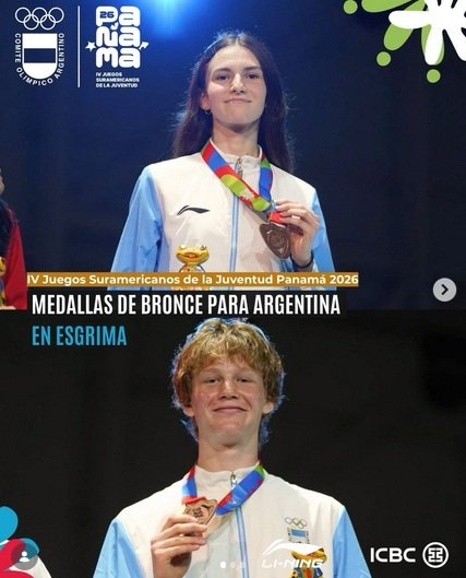 Esgrima: IV JUEGOS SURAMERICANOS DE LA JUVENTUD PANAMÁ 2026 | CATALINA BORRELLI, CLARA ELICABE Y ULISES DI TELLA OBTUVIERON MEDALLAS DE BRONCE