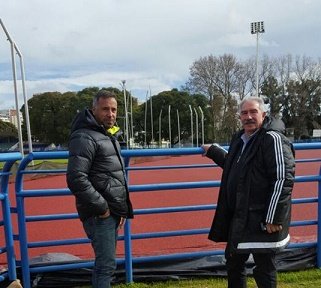 Atletismo: GRIN Y BATTAGLIA RECORRIERON LAS OBRAS EN LA PISTA DEL CENARD